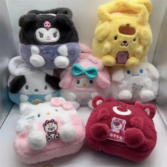28*18CM 7 Styles Cinnamoroll Mylody Kuromi Stichi Pikachu Kitty Handbag Anime Plush Bag