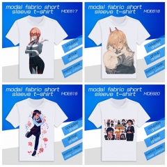 5 Styles Chainsaw Man Modal Fabric Material Short Sleeves Anime T shirts
