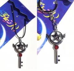 2 Styles Pretty Soldier Sailor Moon Cartoon Alloy Anime Keychain/Necklace