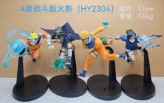 4PCS/SET 17cm Naruto Battle Version Cartoon PVC Anime Action Figure Set
