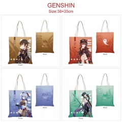 7 Styles Genshin Impact Cartoon Canvas Shopping Bag Anime Shoulder Bag