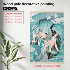 60*90cm Hatsune Miku Wood Pole Wall Scroll Anime Wallscroll