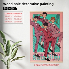 60*90cm Mob Psycho 100 Wood Pole Wall Scroll Anime Wallscroll