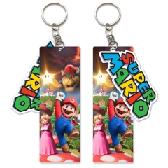 Super Mario Bro Animation PVC Double-sided Anime Keychain