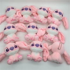 10PCS/SET 13CM Lilo & Stitch Pink Color Cartoon Anime Plush Toy Pendant Doll