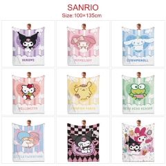 16 Styles 100*135CM Sanrio Kuromi Cinnamoroll Cartoon Color Printing Cosplay Anime Blanket