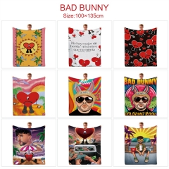 9 Styles 100*135CM Bad Bunny Cartoon Color Printing Cosplay Anime Blanket