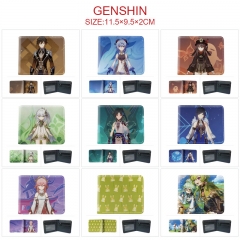 14 Styles Genshin Impact Cartoon Color Printing Coin Purse Anime Short Wallet