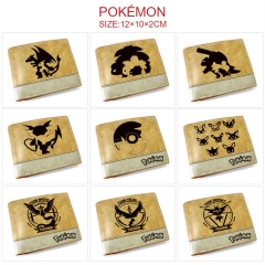 9 Styles Pokemon Color Printing Coin Purse Anime Short Wallet