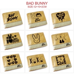 9 Styles Bad Bunny Color Printing Coin Purse Anime Short Wallet