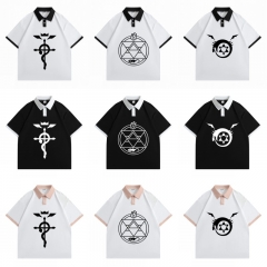 9 Styles 3 Colors Fullmetal Alchemist Cartoon Pattern Anime Polo T Shirts