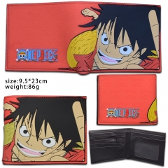 One Piece Luffy Coin Purse Short Anime PVC Wallet