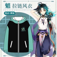 Genshin Impact Xiao Zipper Windbreaker Anime Coat Jacket