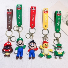 5 Styles Super Mario Bro Anime Figure Keychain