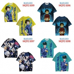 5 Styles Blue Lock Cartoon Pattern Anime T Shirts