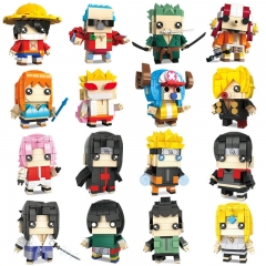 24 Styles One Piece/Naruto Cartoon Model Anime Miniature Building Blocks