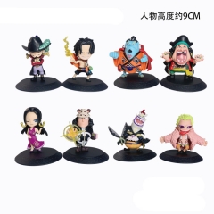 8PCS/SET 9CM One Piece Cartoon Anime PVC Figure Model Toy