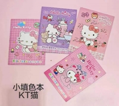 Sanrio Hello Kitty Cartoon Pattern Anime Illustration Line Hand-Painted Book
