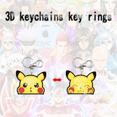 Pikachu Cartoon Pattern 3D Motion Anime Keychain