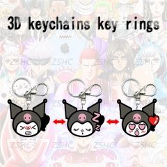 Kuromi Cartoon Pattern 3D Motion Anime Keychain