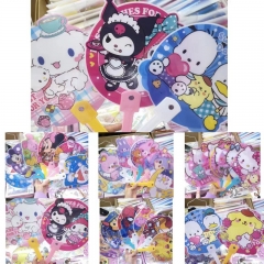 300PCS/SET Sanrio Pokemon Hello Kitty Frozen Cartoon Pattern Anime Plastic Fan