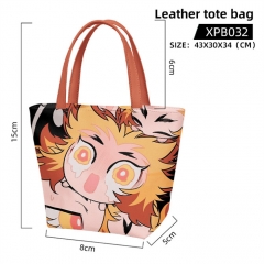 Demon Slayer: Kimetsu no Yaiba Cartoon Anime Leather Tote Bag