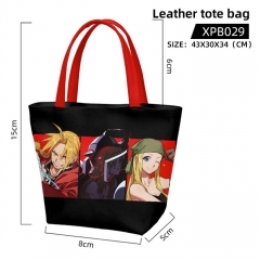 Fullmetal Alchemist Cartoon Anime Leather Tote Bag