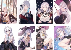 2 Styles 8PCS/SET 42*29CM Wandering Witch: The Journey of Elaina Cartoon Anime Paper Poster