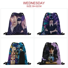 6 Styles Wednesday Addams Cosplay Cartoon Anime Drawstring Bags