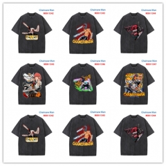6 Styles Chainsaw Man Cartoon Pattern Short Sleeve Anime T Shirts