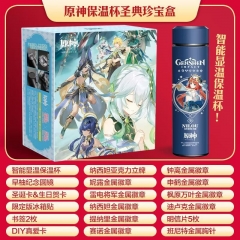 Genshin Impact Anime Vacuum Cup Poster Postcard Keychain Brooch Sticker Anime Gift Box