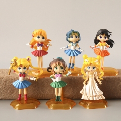 10.5CM 6PCS/SET Pretty Soldier Sailor Moon Anime PVC Figure Toy (Opp Bag)