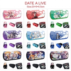 9 Styles Date A Live Cartoon Anime PU Zipper Pencil Bag