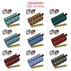 12 Styles Genshin Impact Cartoon Anime Zipper Makeup Bag