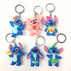 6 Styles Lilo & Stitch Anime PVC Figure Keychain