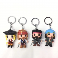 4 Styles Pirates of the Caribbean Anime PVC Figure Keychain