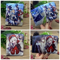 5 Styles Genshin Impact Coin Purse PU Leather Anime Short Wallet