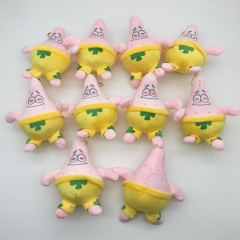10PCS/SET 14CM SpongeBob SquarePants Patrick Star Cute Cartoon Anime Plush Toy Doll Pendant