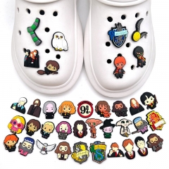 37PCS/SET Harry Potter DIY Slippers Decoration PVC Cartoon Shoe Charms Buckle Accessories