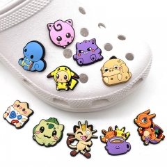 10PCS/SET Pokemon DIY Slippers Decoration PVC Cartoon Shoe Charms Buckle Accessories