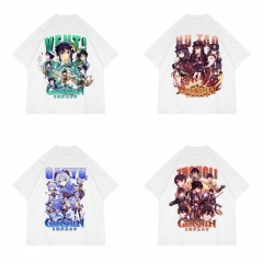 8 Styles Genshin Impact Cartoon Pattern Anime T shirt