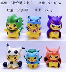 6PCS/SET 10CM Pokemon Pikachu Cartoon Character Anime PVC Figure Set Toy