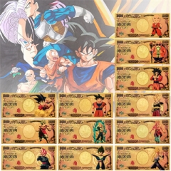 12 Styles Dragon Ball Z Anime Crafts Souvenir Coin Banknotes