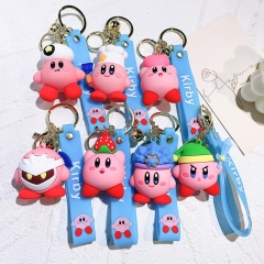 8 Styles Kirby Cosplay Cartoon Character Decorative Anime Figure Keychain