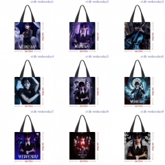 33*38CM 38 Styles Wednesday Addams Canvas Anime Shopping Single Shoulder Bag