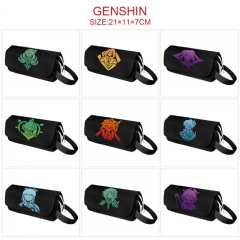 9 Styles Genshin Impact Cartoon Anime Waterproof Canvas Pencil Bag