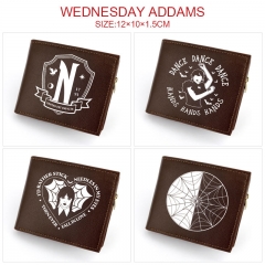 6 Styles Wednesday Addams Cartoon Anime Leather Folding Wallet