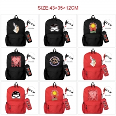 15 Styles Bad Bunny Cartoon Anime Canvas Backpack Bag+Pencil Bag Set