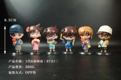 6PCS/SET 8CM Detective Conan Anime PVC Figure Toy Doll