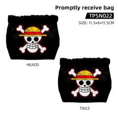 2 Styles One Piece Anime Storage Bag Mini Squeeze Pouch Stainless Steel Shrapnel Switch Promptly Receive Bag
